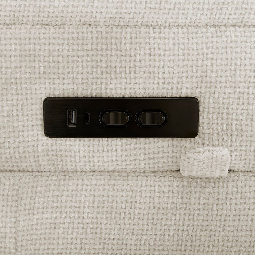 Juno Right Hand Corner Electric Recliner Sofa With Power Headrests in Hopsack Natural Fabric 10