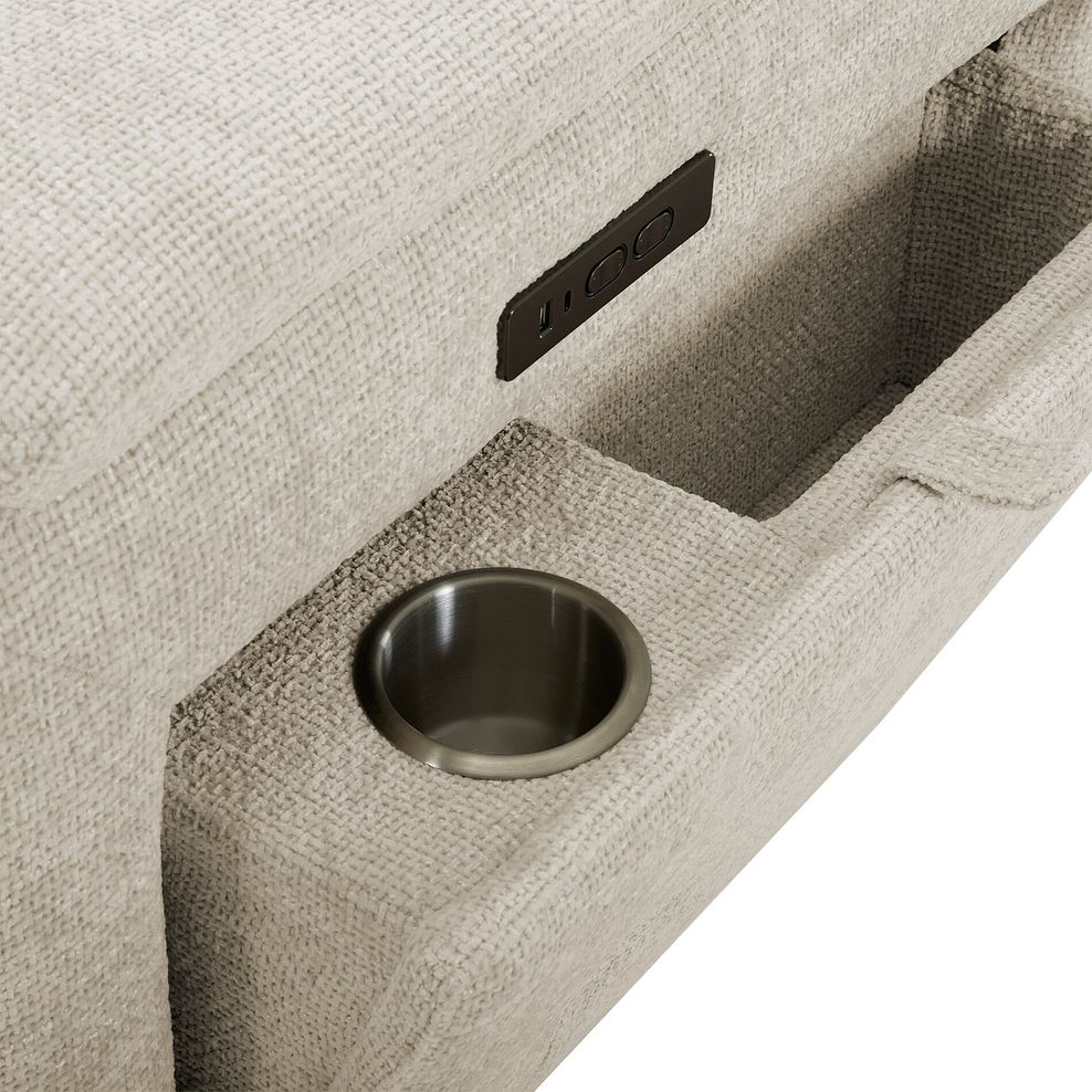 Juno Right Hand Corner Electric Recliner Sofa With Power Headrests in Hopsack Natural Fabric 15