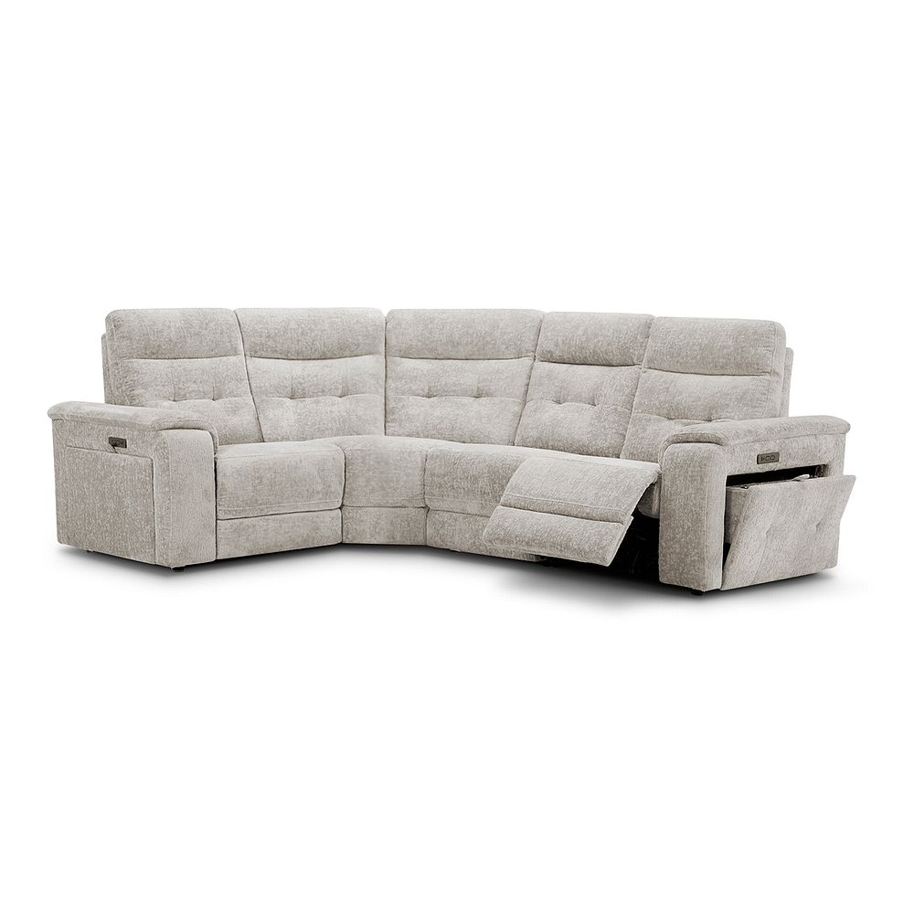 Juno Right Hand Corner Electric Recliner Sofa With Power Headrests in Koto Turtle Dove Fabric 5