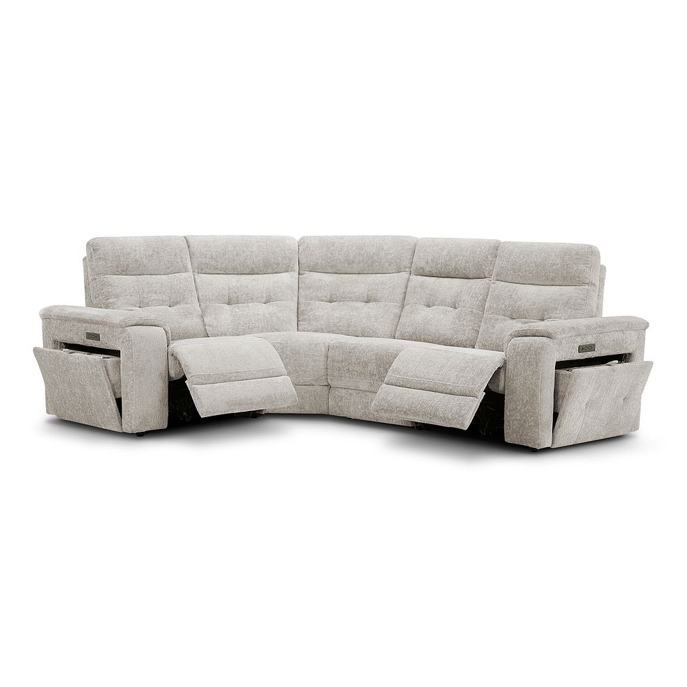 Juno Right Hand Corner Electric Recliner Sofa With Power Headrests in Koto Turtle Dove Fabric 6