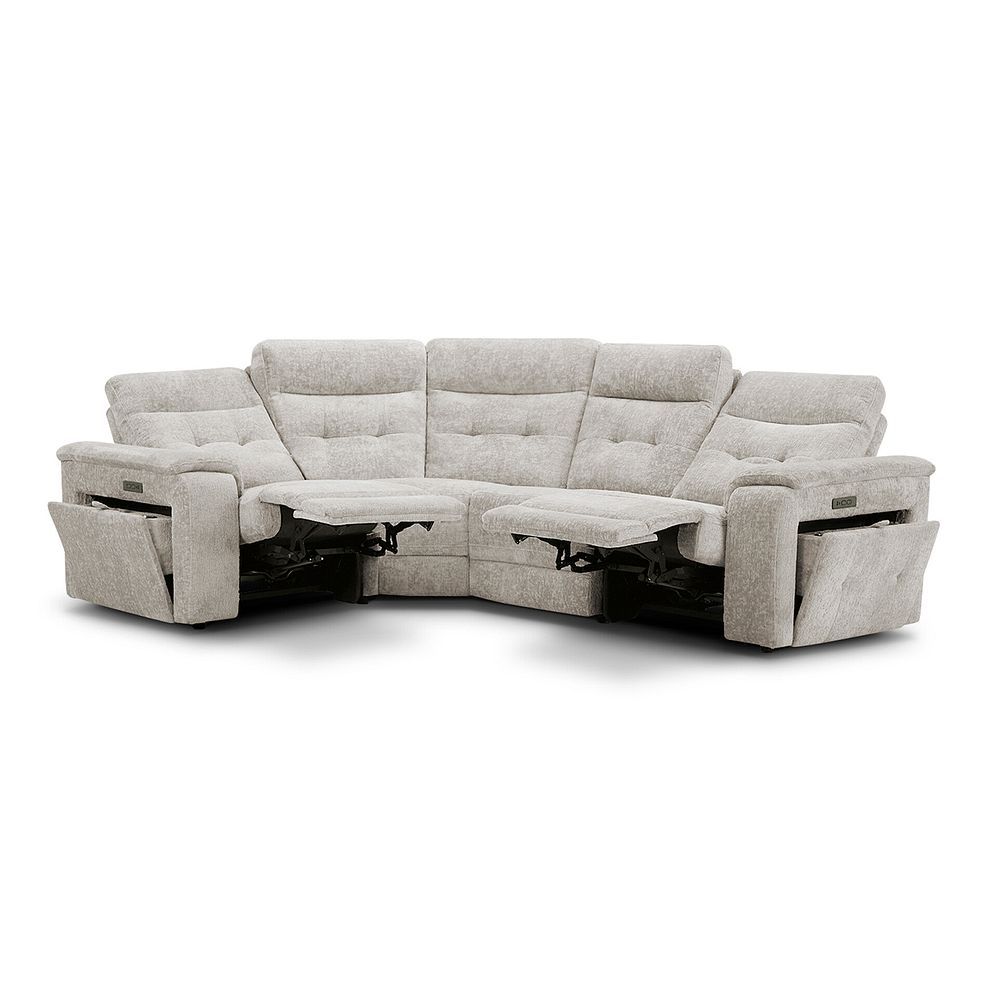 Juno Right Hand Corner Electric Recliner Sofa With Power Headrests in Koto Turtle Dove Fabric 8