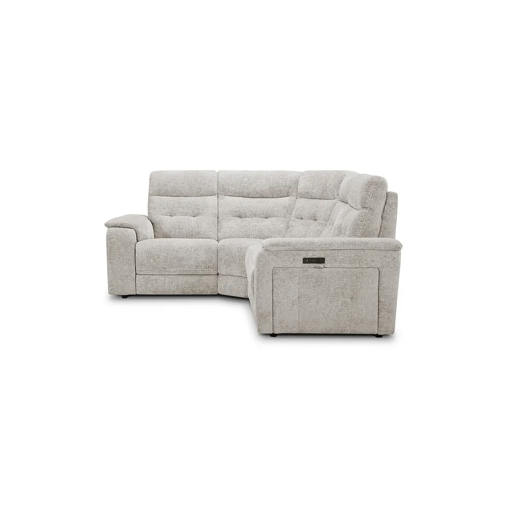 Juno Right Hand Corner Electric Recliner Sofa With Power Headrests in Koto Turtle Dove Fabric 9