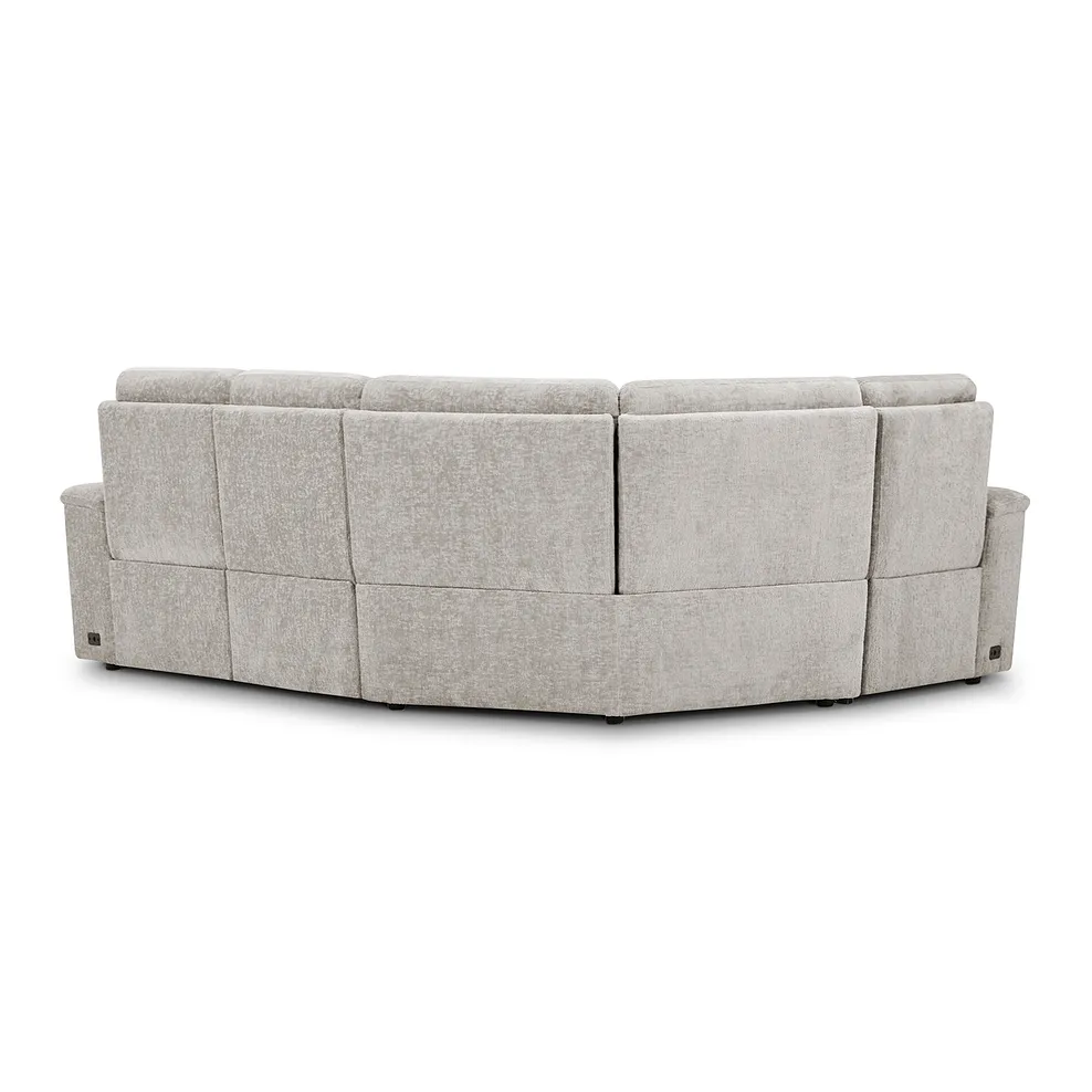 Juno Right Hand Corner Electric Recliner Sofa With Power Headrests in Koto Turtle Dove Fabric 11