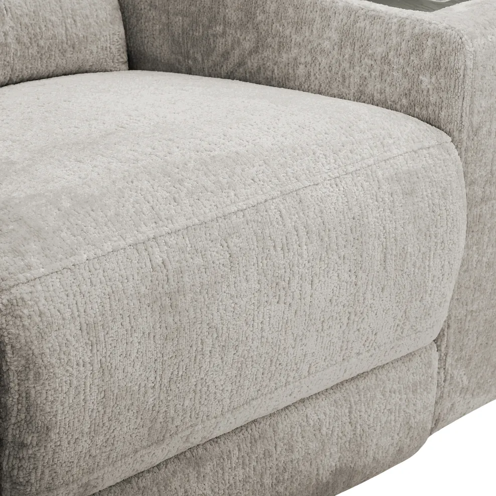 Juno Right Hand Corner Electric Recliner Sofa With Power Headrests in Koto Turtle Dove Fabric 13