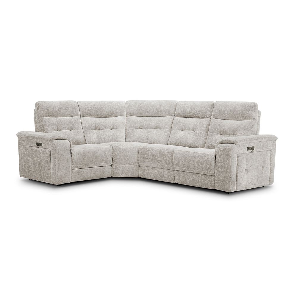 Juno Right Hand Corner Electric Recliner Sofa With Power Headrests in Koto Turtle Dove Fabric 2