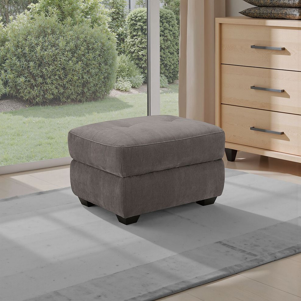 Juno Storage Footstool in Amigo Cocoa Fabric 1