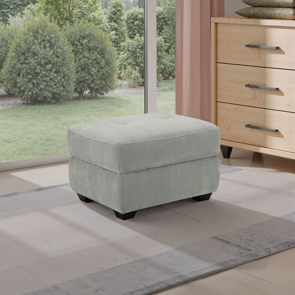Juno Storage Footstool in Amigo Sage Fabric 1