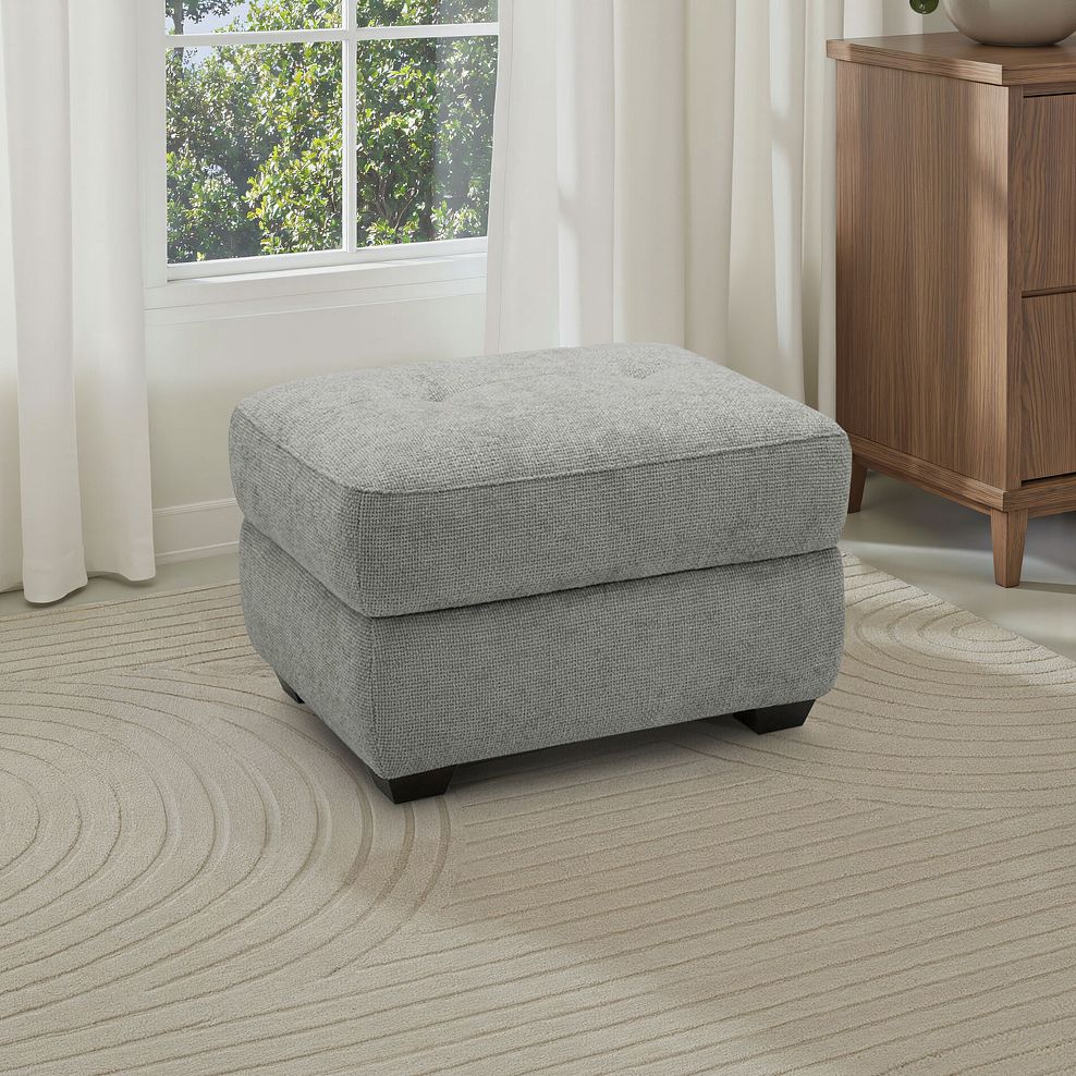 Juno Storage Footstool in Hopsack Dove Fabric 1