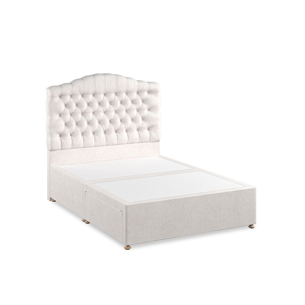 Kendal Double 2 Drawer Divan Bed in Brooklyn Fabric - Lace White 2