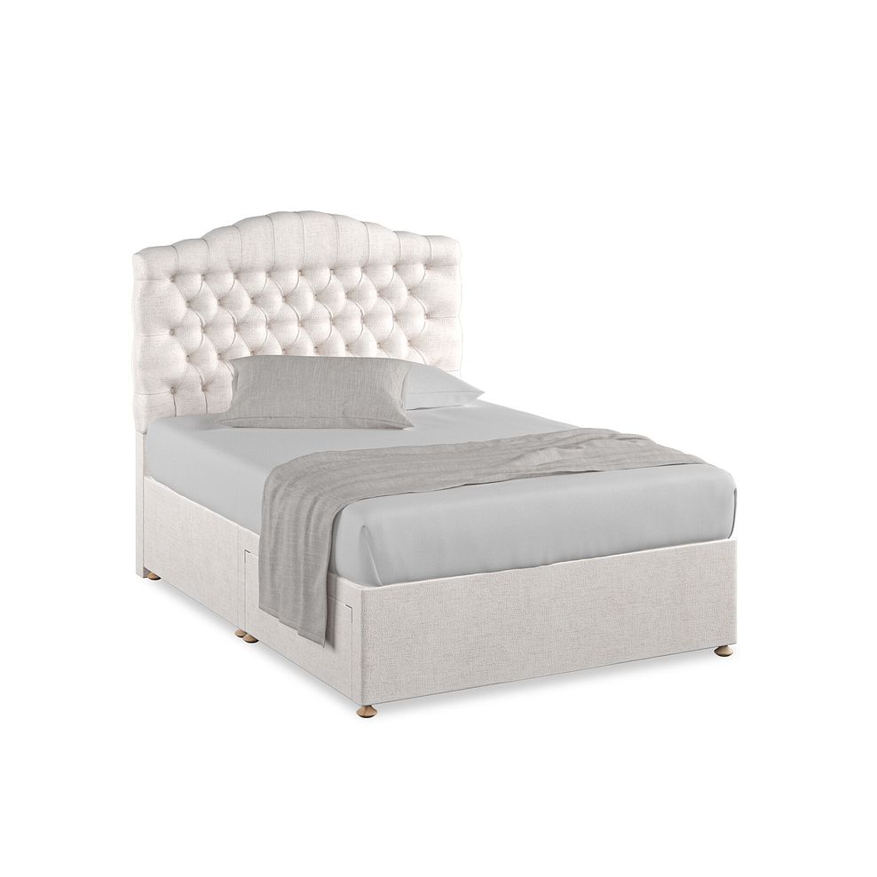 Kendal Double 2 Drawer Divan Bed in Brooklyn Fabric - Lace White 1
