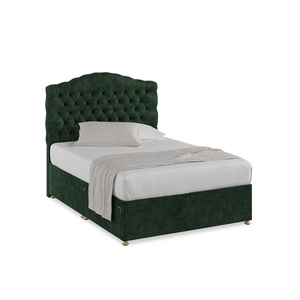Kendal Double 2 Drawer Divan Bed in Heritage Velvet - Bottle Green 1