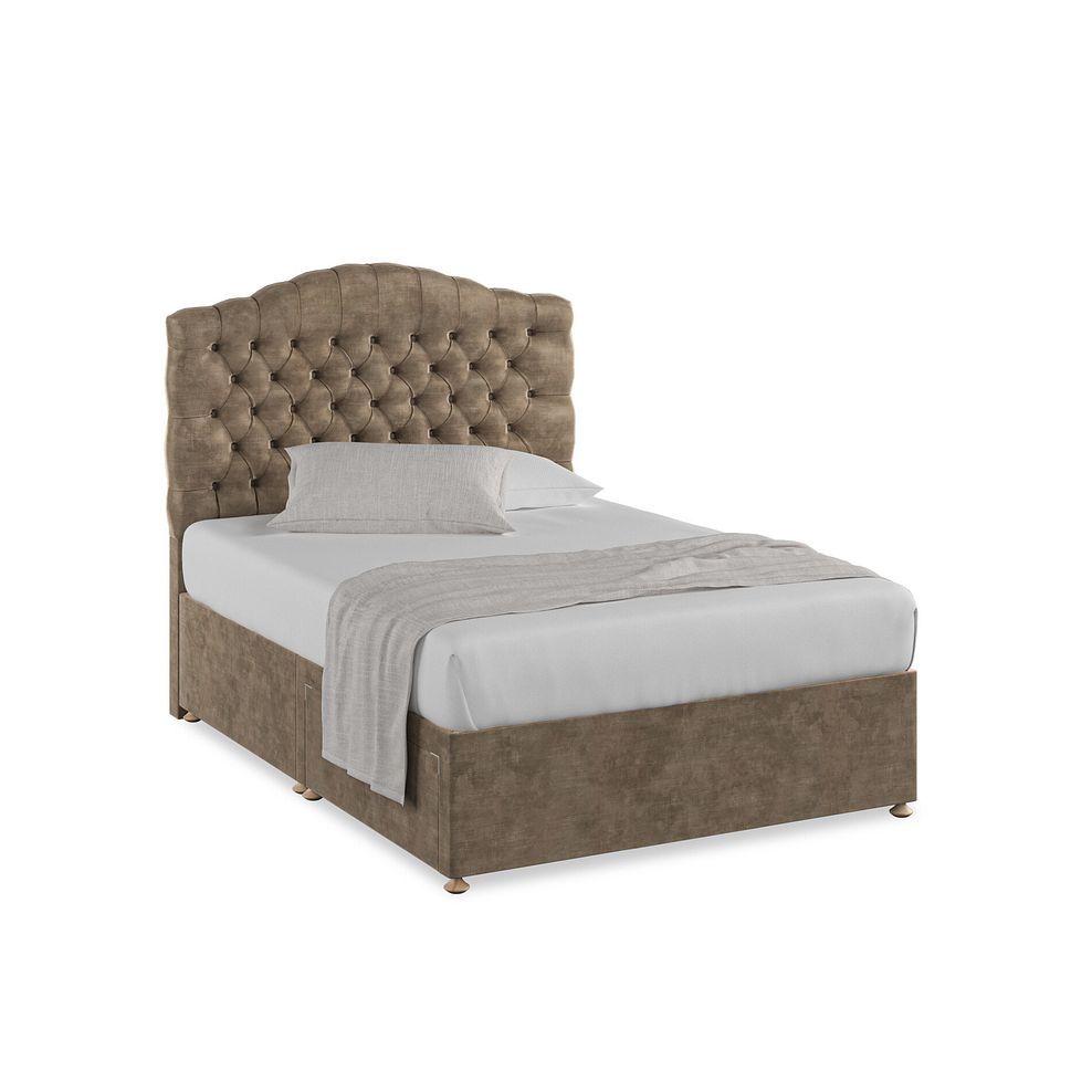Kendal Double 2 Drawer Divan Bed in Heritage Velvet - Cedar 1