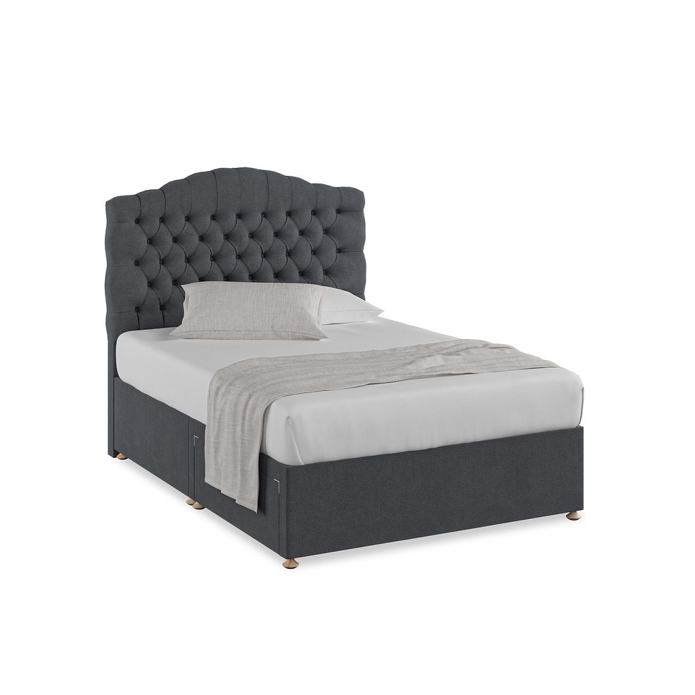 Kendal Double 2 Drawer Divan Bed in Venice Fabric - Anthracite 1