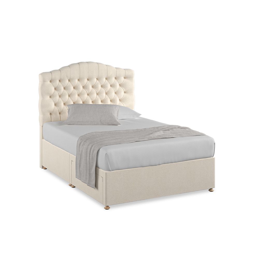 Kendal Double 2 Drawer Divan Bed in Venice Fabric - Cream 1