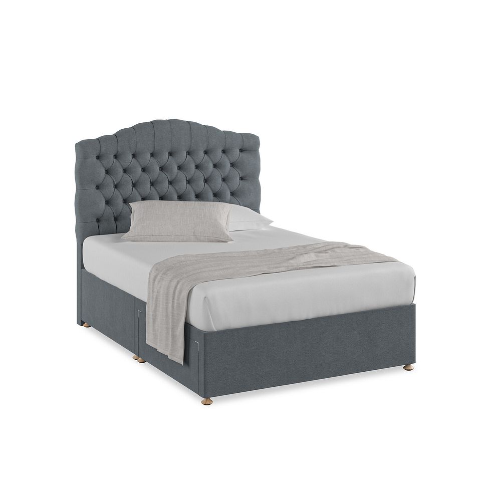 Kendal Double 2 Drawer Divan Bed in Venice Fabric - Graphite 1