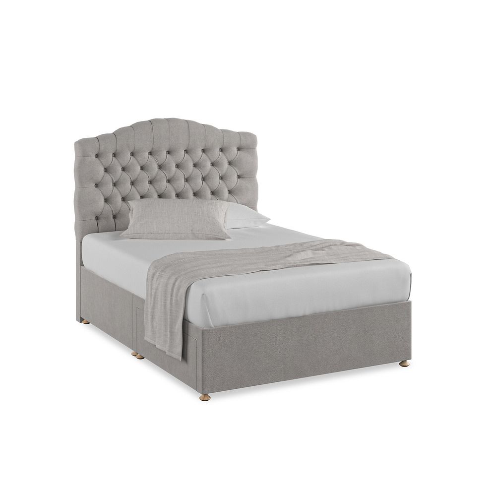 Kendal Double 2 Drawer Divan Bed in Venice Fabric - Grey 1