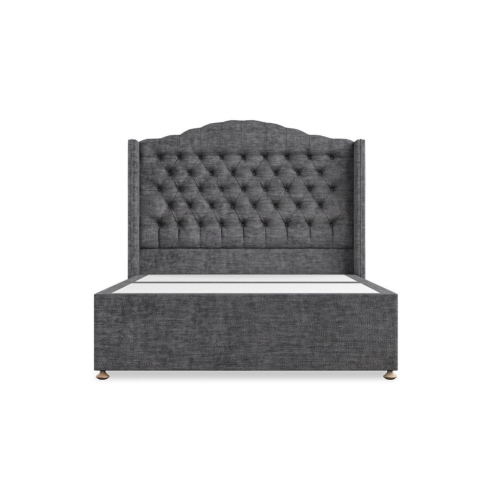 Kendal Double 2 Drawer Divan Bed with Winged Headboard in Brooklyn Fabric - Asteroid Grey 3