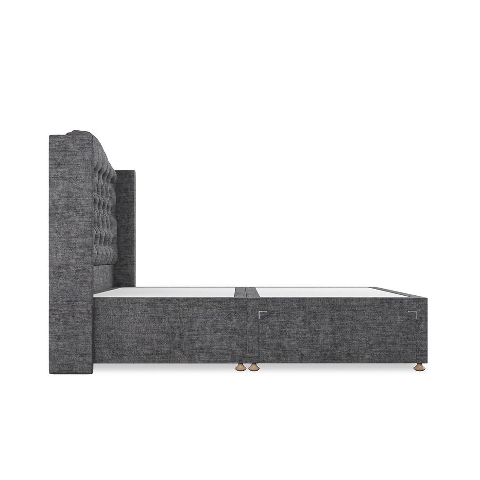 Kendal Double 2 Drawer Divan Bed with Winged Headboard in Brooklyn Fabric - Asteroid Grey 4