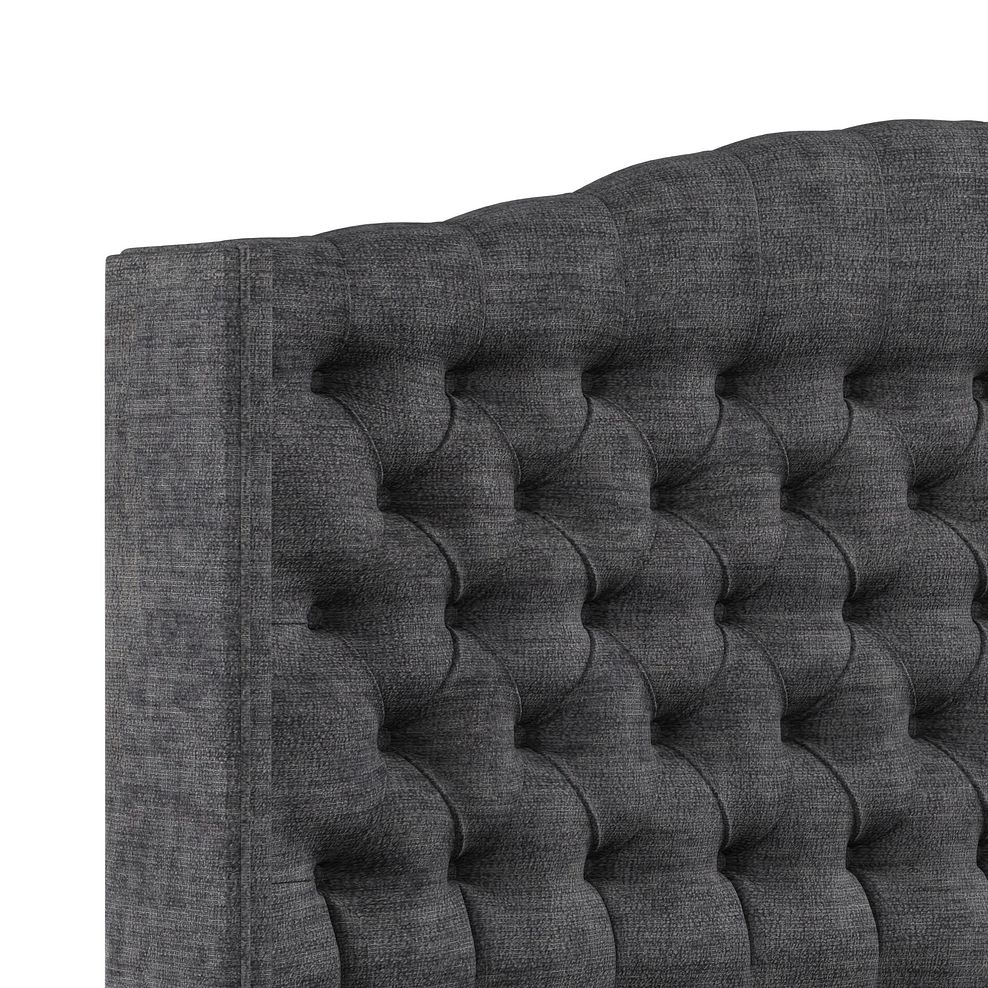 Kendal Double 2 Drawer Divan Bed with Winged Headboard in Brooklyn Fabric - Asteroid Grey 5