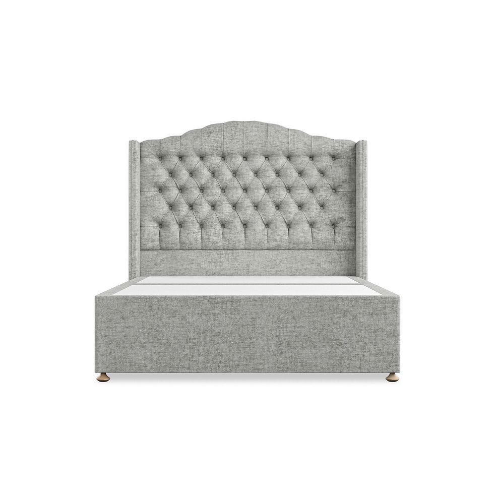 Kendal Double 2 Drawer Divan Bed with Winged Headboard in Brooklyn Fabric - Fallow Grey 3