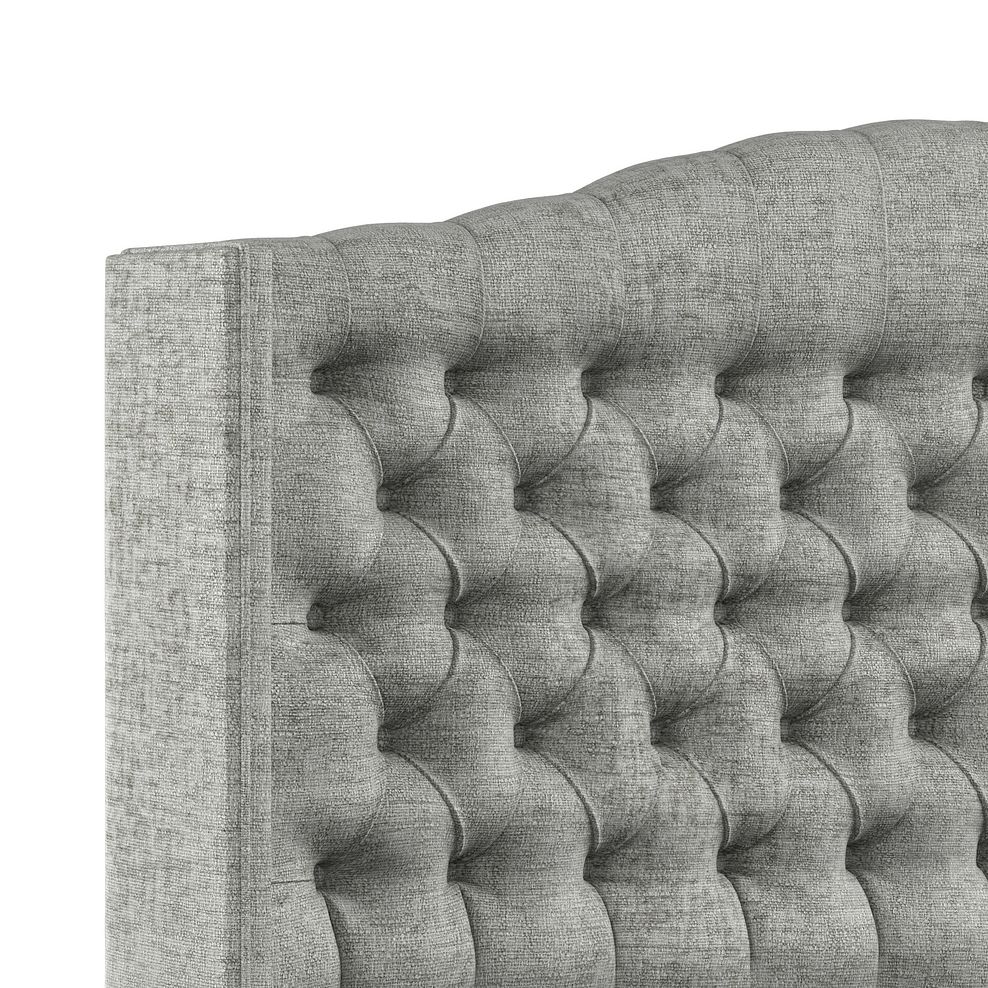 Kendal Double 2 Drawer Divan Bed with Winged Headboard in Brooklyn Fabric - Fallow Grey 5
