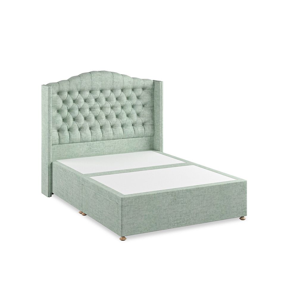Kendal Double 2 Drawer Divan Bed with Winged Headboard in Brooklyn Fabric - Glacier 2
