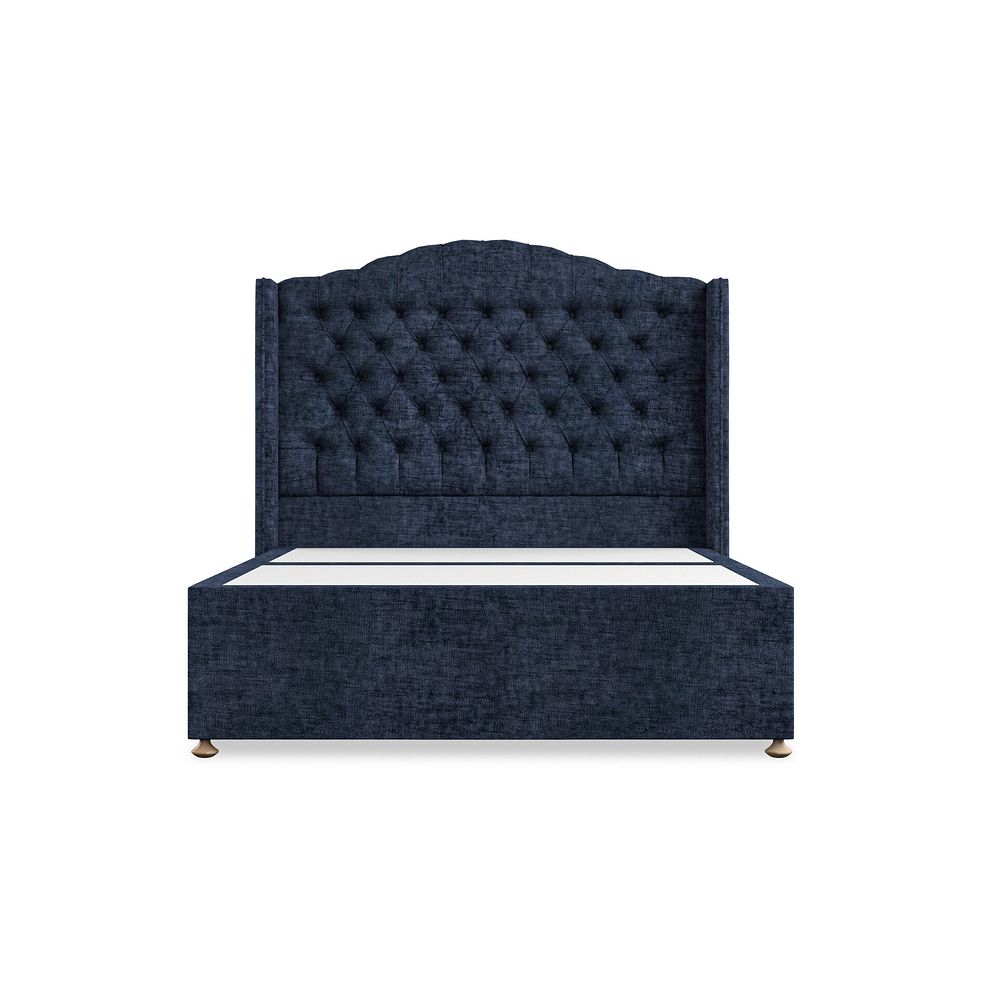 Kendal Double 2 Drawer Divan Bed with Winged Headboard in Brooklyn Fabric - Hummingbird Blue 3