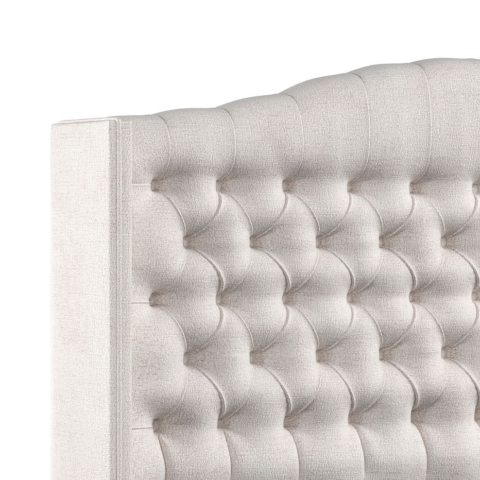 Kendal Double 2 Drawer Divan Bed with Winged Headboard in Brooklyn Fabric - Lace White 5
