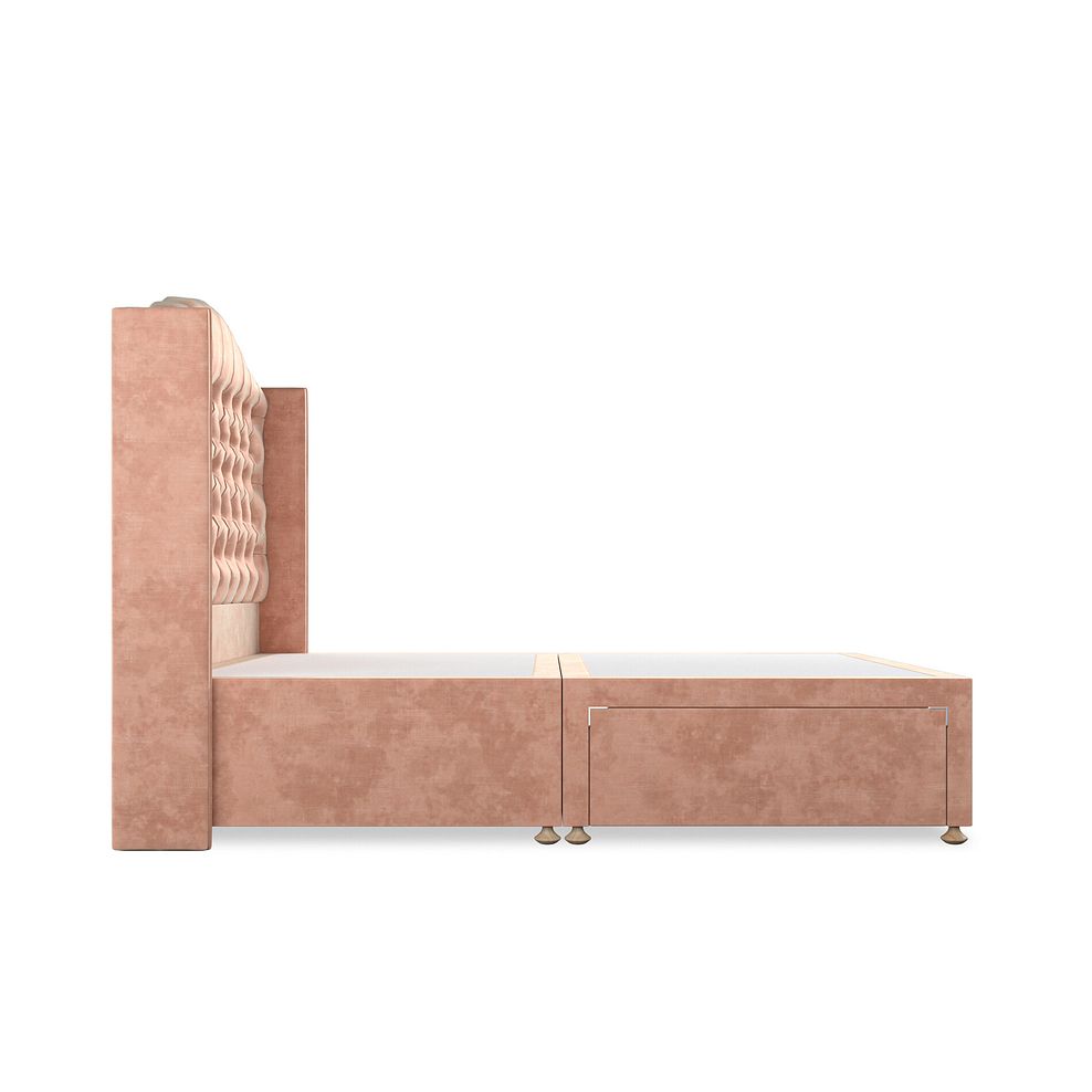 Kendal Double 2 Drawer Divan Bed with Winged Headboard in Heritage Velvet - Powder Pink 4