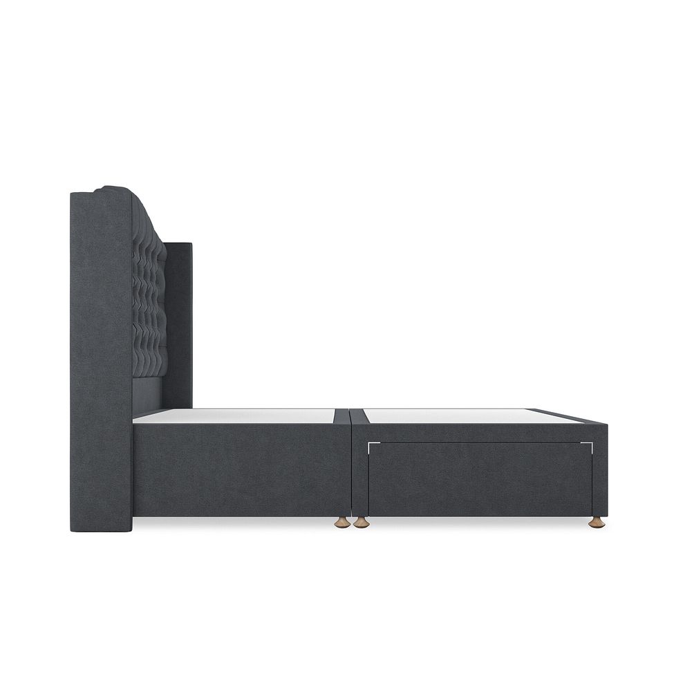 Kendal Double 2 Drawer Divan Bed with Winged Headboard in Venice Fabric - Anthracite 4