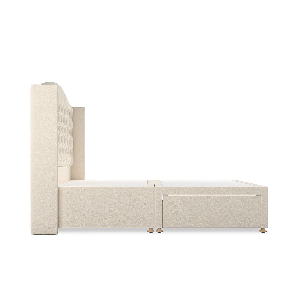 Kendal Double 2 Drawer Divan Bed with Winged Headboard in Venice Fabric - Cream 4