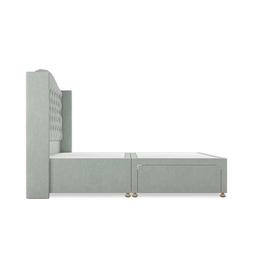 Kendal Double 2 Drawer Divan Bed with Winged Headboard in Venice Fabric - Duck Egg 4