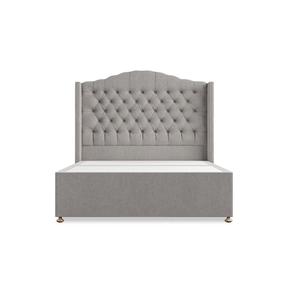 Kendal Double 2 Drawer Divan Bed with Winged Headboard in Venice Fabric - Grey 3