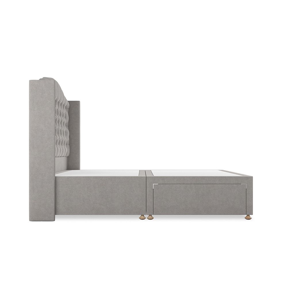 Kendal Double 2 Drawer Divan Bed with Winged Headboard in Venice Fabric - Grey 4
