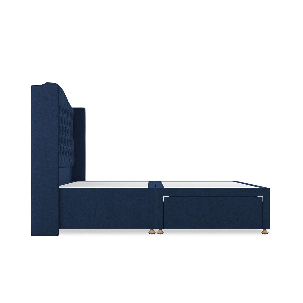 Kendal Double 2 Drawer Divan Bed with Winged Headboard in Venice Fabric - Marine 4