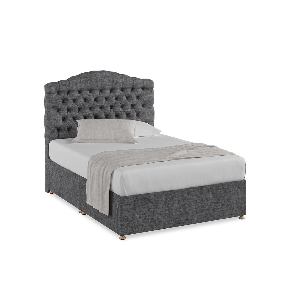 Kendal Double 4 Drawer Divan Bed in Brooklyn Fabric - Asteroid Grey 1