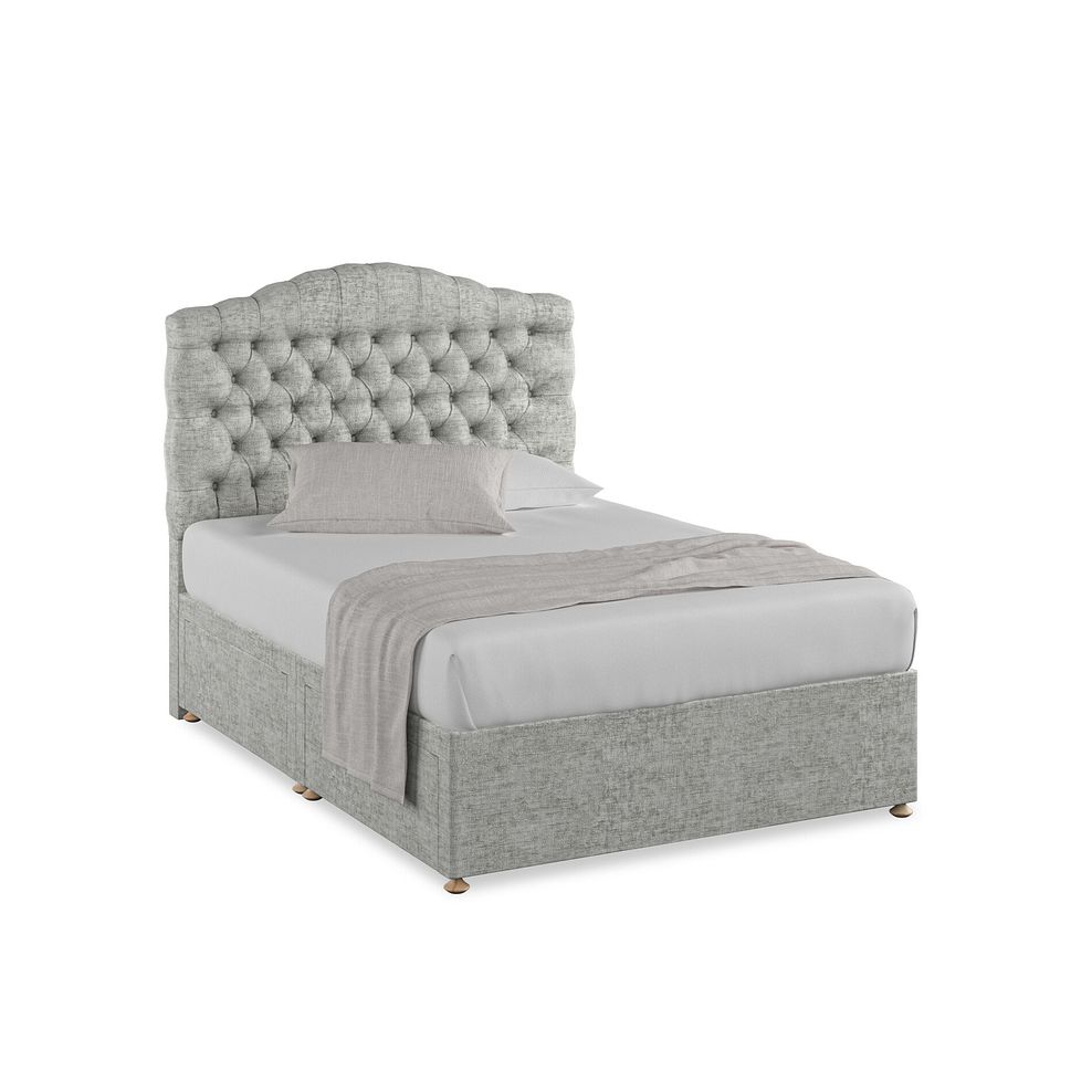 Kendal Double 4 Drawer Divan Bed in Brooklyn Fabric - Fallow Grey 1