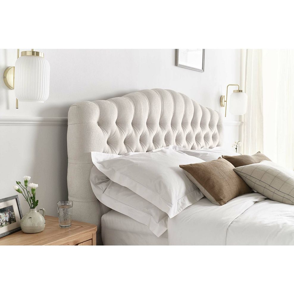 Kendal Double Bed in Brooklyn Fabric - Lace White Thumbnail 3