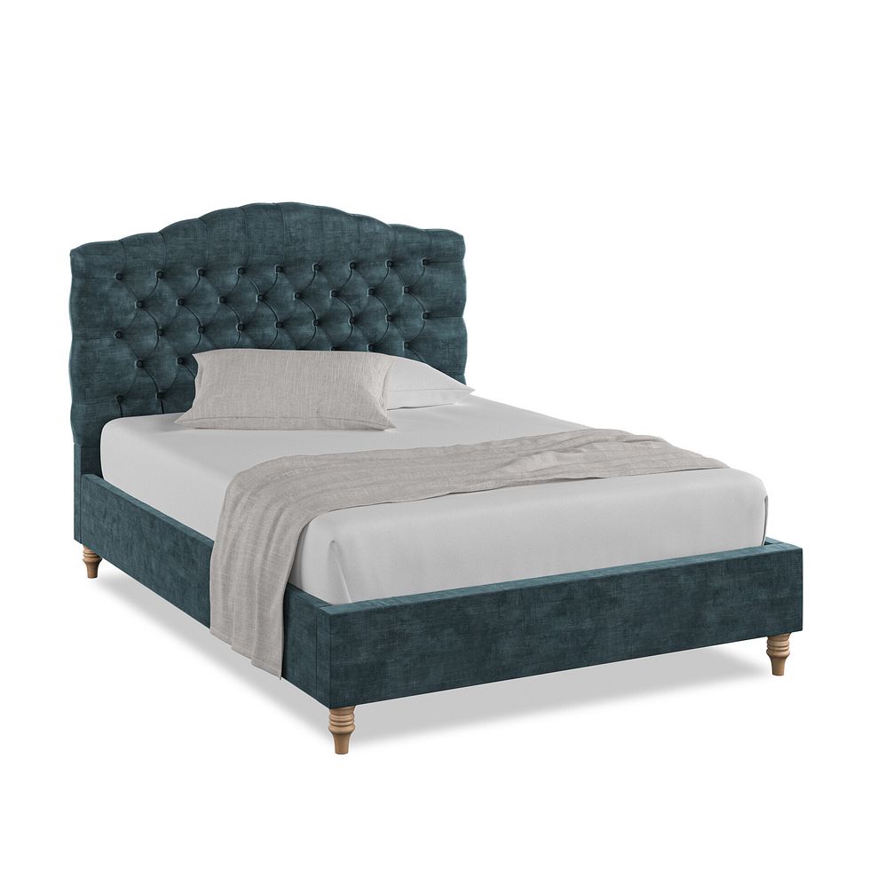 Kendal Double Bed in Heritage Velvet - Airforce 1