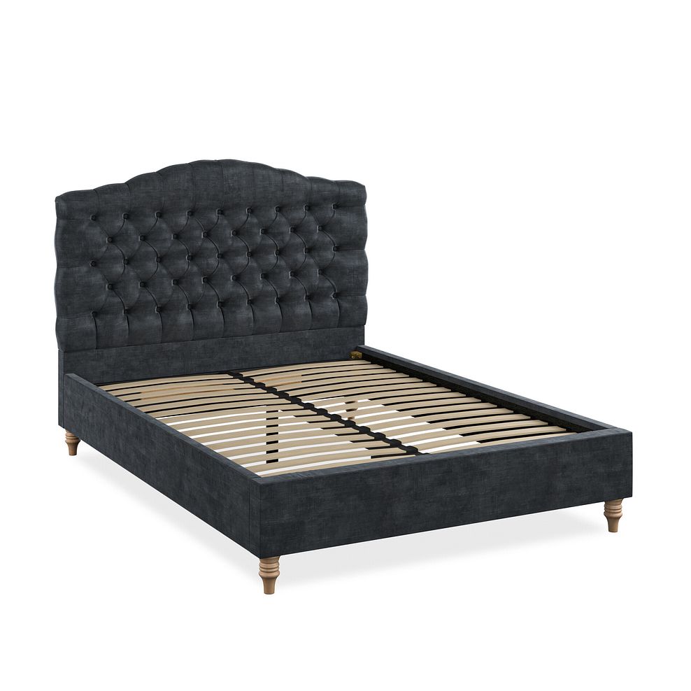 Kendal Double Bed in Heritage Velvet - Charcoal 2