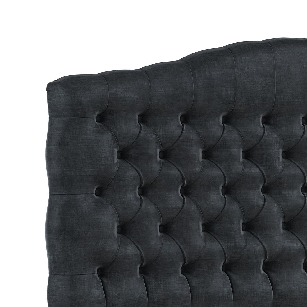 Kendal Double Bed in Heritage Velvet - Charcoal 5