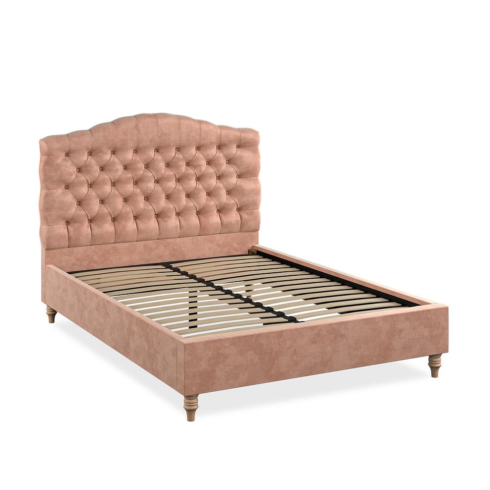 Kendal Double Bed in Heritage Velvet - Powder Pink 2