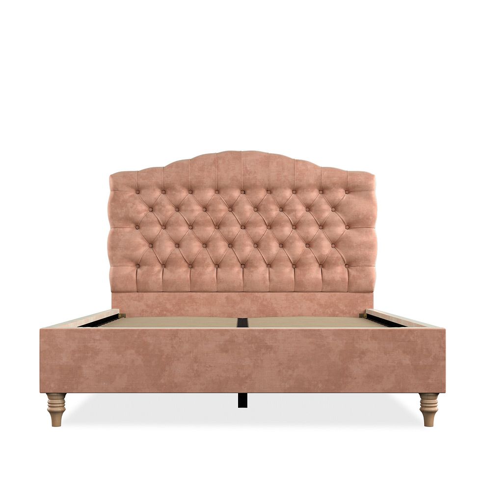 Kendal Double Bed in Heritage Velvet - Powder Pink 3