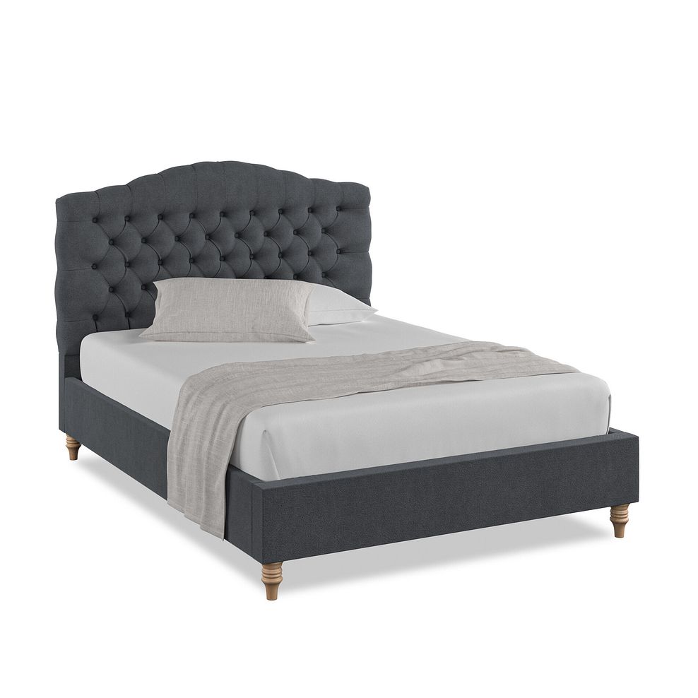 Kendal Double Bed in Venice Fabric - Anthracite 1