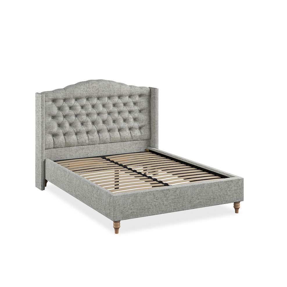 Kendal Double Bed with Winged Headboard in Brooklyn Fabric - Fallow Grey 2