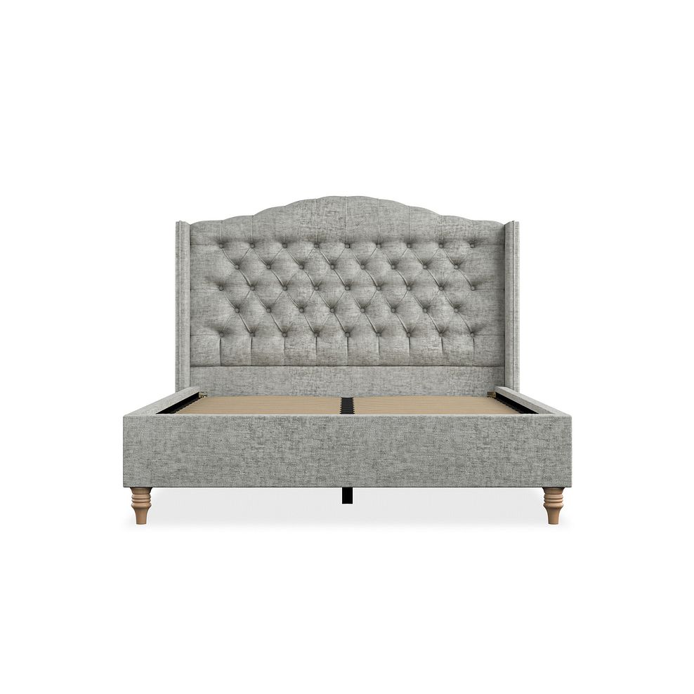 Kendal Double Bed with Winged Headboard in Brooklyn Fabric - Fallow Grey 3