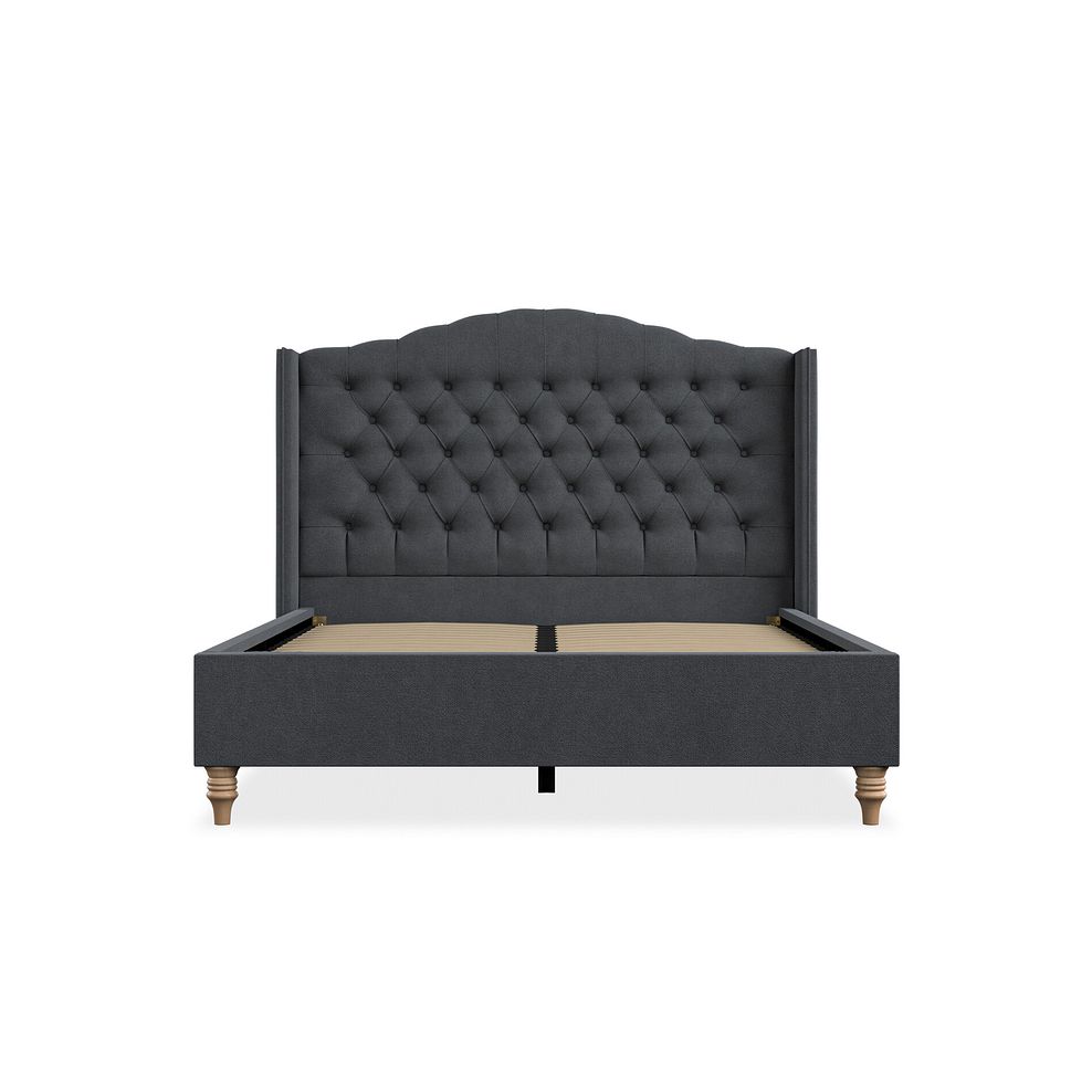 Kendal Double Bed with Winged Headboard in Venice Fabric - Anthracite 3