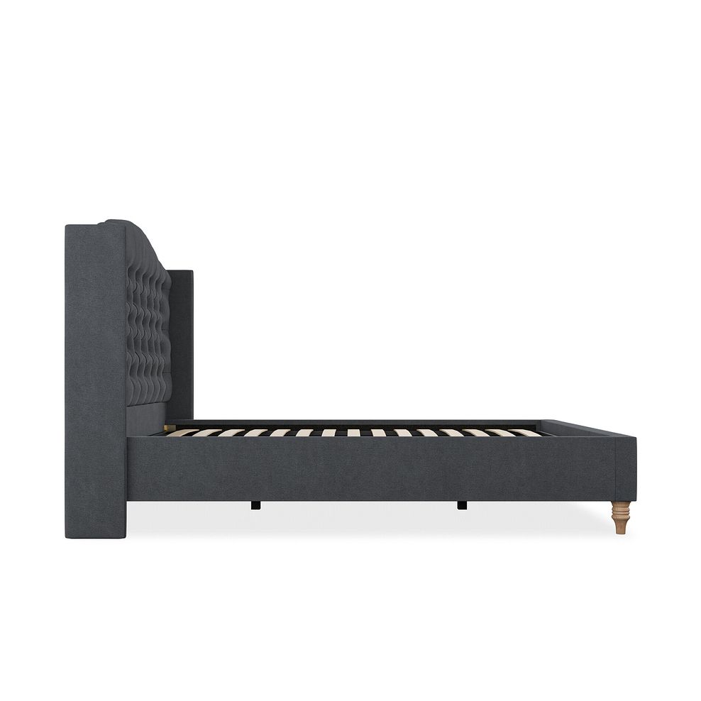 Kendal Double Bed with Winged Headboard in Venice Fabric - Anthracite 4