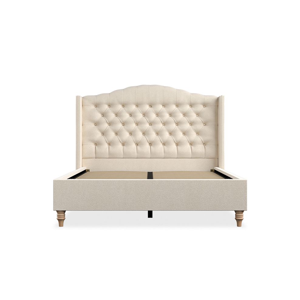 Kendal Double Bed with Winged Headboard in Venice Fabric - Cream 3