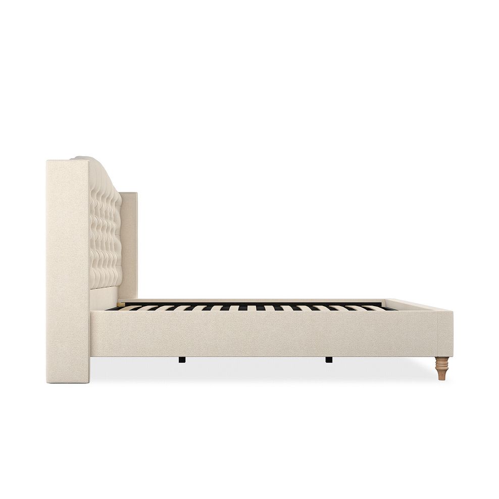 Kendal Double Bed with Winged Headboard in Venice Fabric - Cream 4